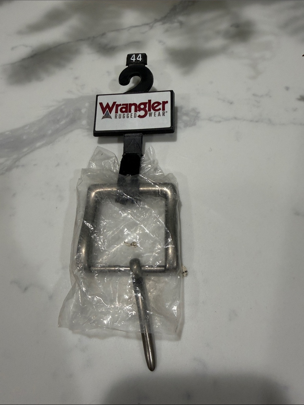 Wrangler Square Metal Belt Buckle in Silver, 2.5 inches on back